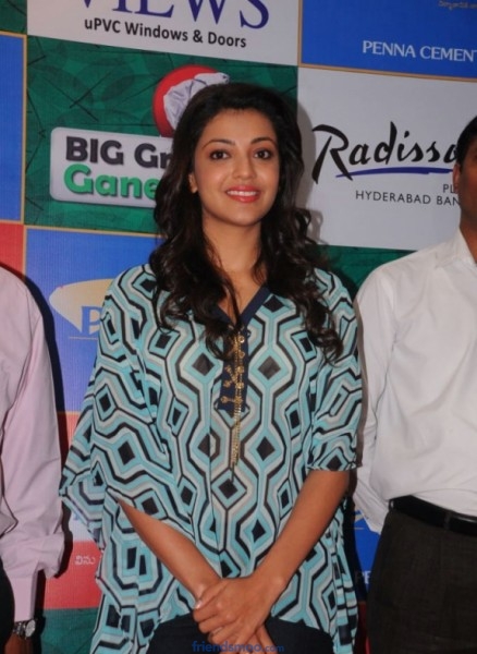 Kajal Aggarwal Tollywood Heroine Latest Photos in Blue Dress