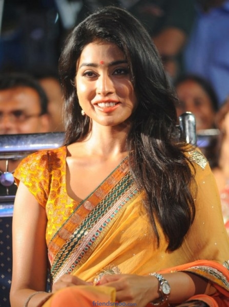 Indian Actress Shriya Saran Photos in Orange Saree