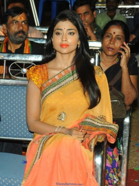 Indian Actress Shriya Saran Photos in Orange Saree