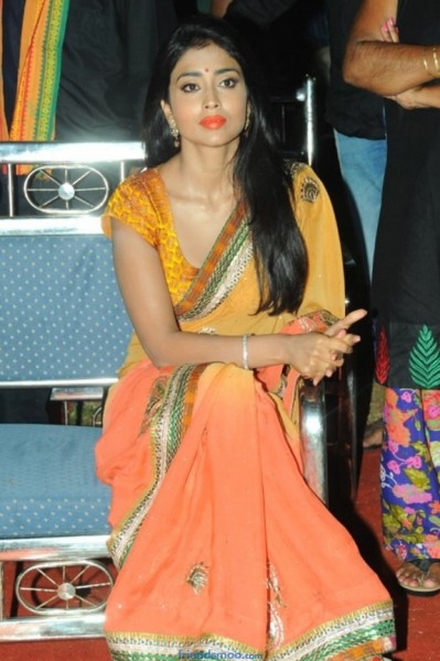 Indian Actress Shriya Saran Photos in Orange Saree