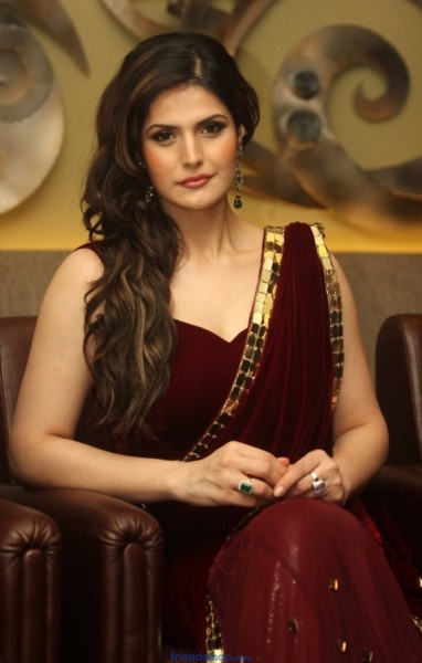 Indian Actress Zarine Khan Latest Photos in Red Saree