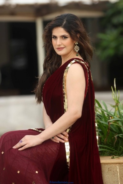 Indian Actress Zarine Khan Latest Photos in Red Saree
