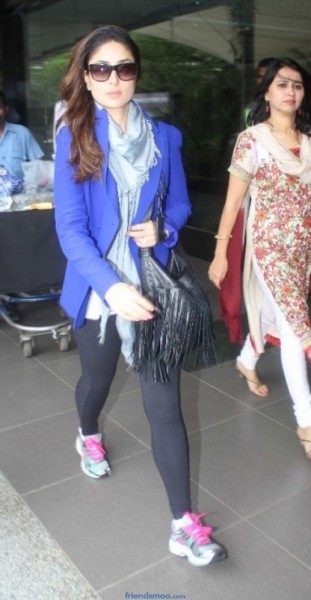Kareena Kapoor Latest Snaps at Air Port in Blue Dress