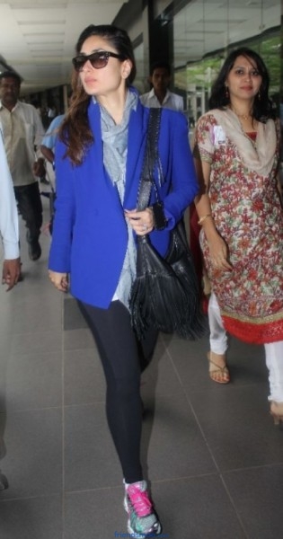 Kareena Kapoor Latest Snaps at Air Port in Blue Dress