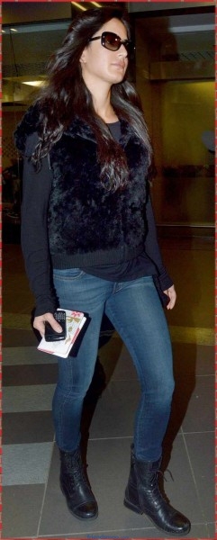 Katrina Kaif Latest Photos in Black Top and Blue Jeans