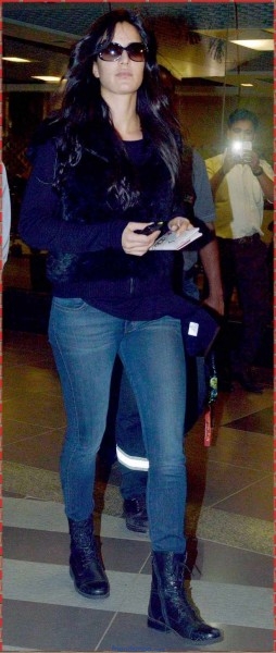 Katrina Kaif Latest Photos in Black Top and Blue Jeans