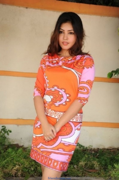 Komal Jha Latest Photos in Orange Dress