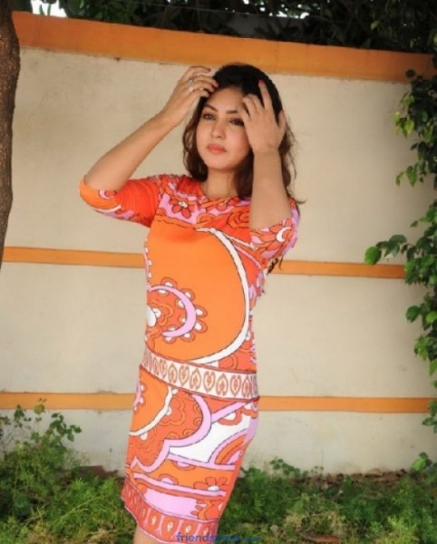 Komal Jha Latest Photos in Orange Dress