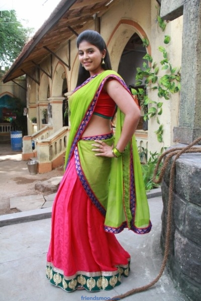 Anjali Indian Actress Latest Photos in Green Half Saree