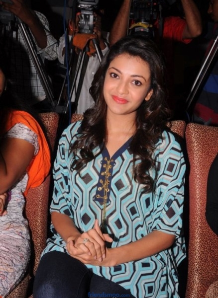 Kajal Aggarwal Tollywood Heroine Latest Photos in Blue Dress