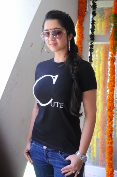 Cute Charmi Latest Photos in Black T-Shirt.