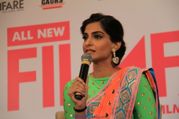 Sonam Kapoor Latest Photos in Orange Saree