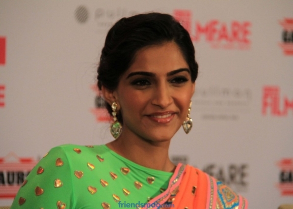 Sonam Kapoor Latest Photos in Orange Saree