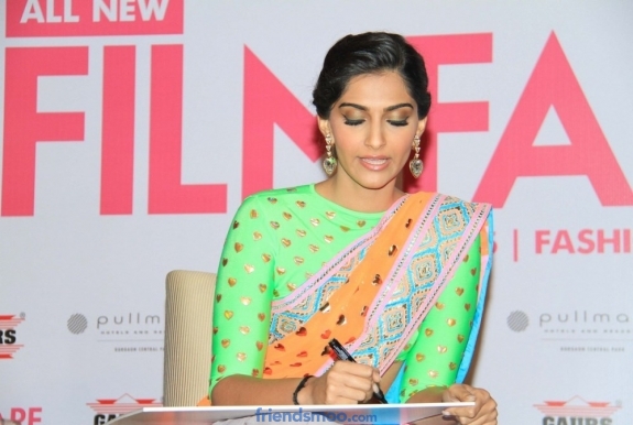 Sonam Kapoor Latest Photos in Orange Saree