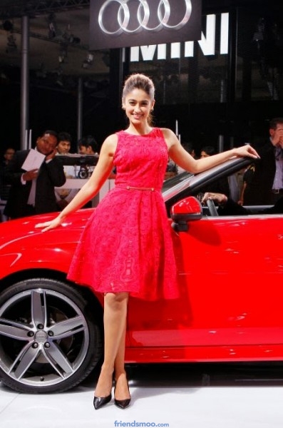 Ileana Latest Photos in Red Dress at Audi A3 Launch.