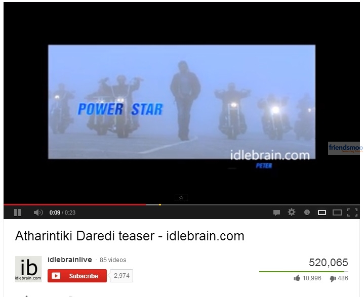 Atharintiki Daredi Trailer Rocking in Youtube