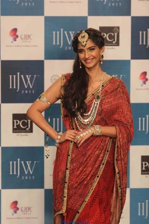 Sonam Kapoor at IIJW Grand Finale 2013 in Saree - Bollywood - Friendsmoo