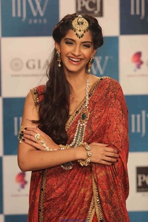 Sonam Kapoor at IIJW Grand Finale 2013 in Saree - Bollywood - Friendsmoo